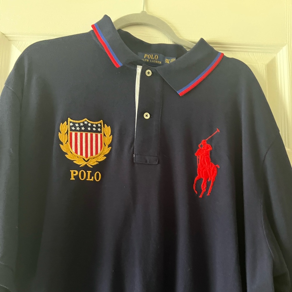 Ralph Lauren Dark Blue Polo with White Accent